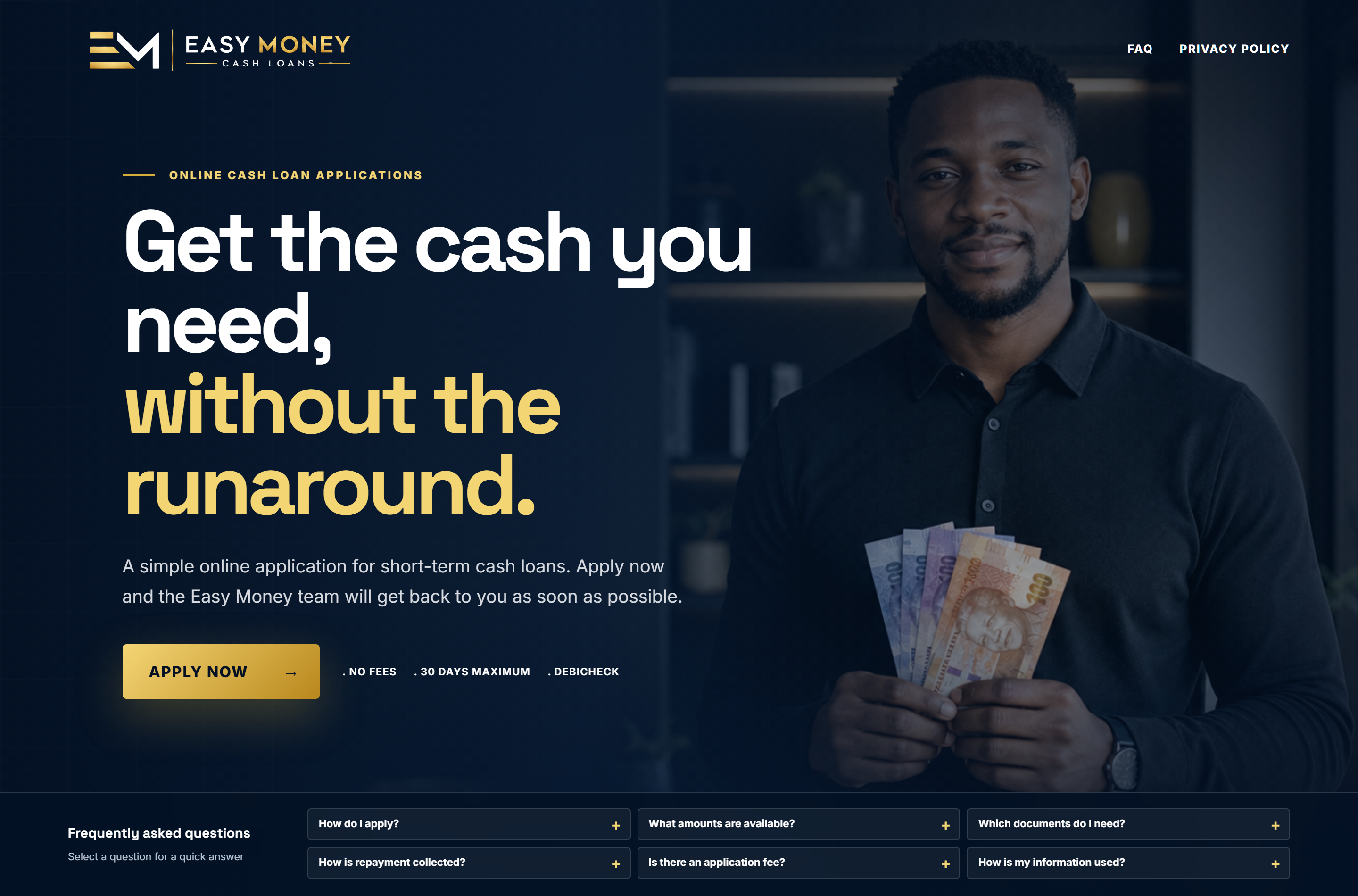Easy Money website preview